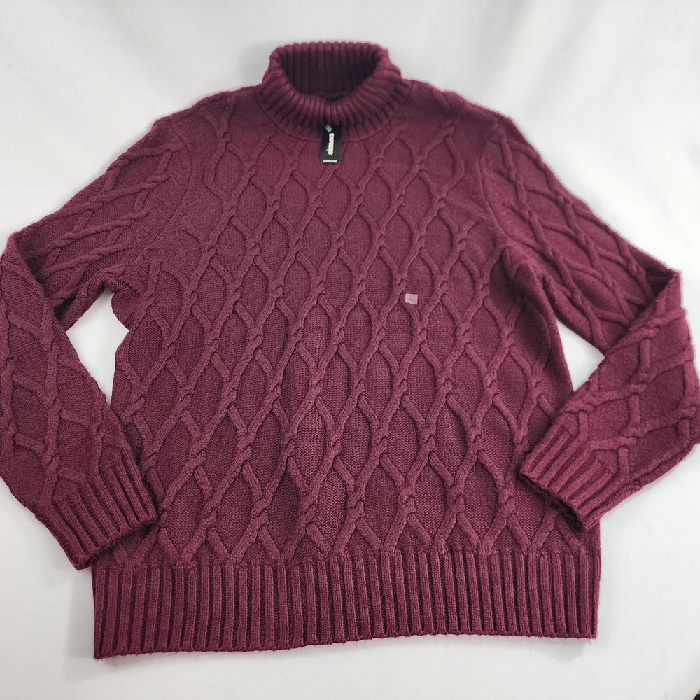 Express Sweater Adult Extra Large XL Burgundy Turtleneck 30651784 $98 Mens